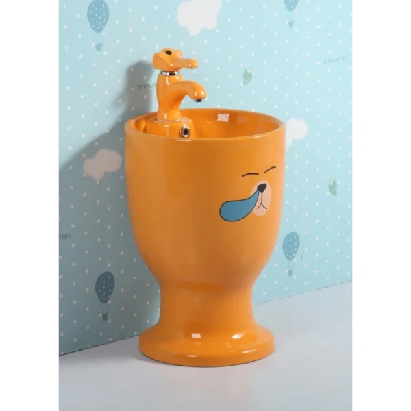 Раковина напольная GID Aventura Nb193-OR 37 см оранжевая 69913 (детальная фотография), современные, hi-tech, декорированные