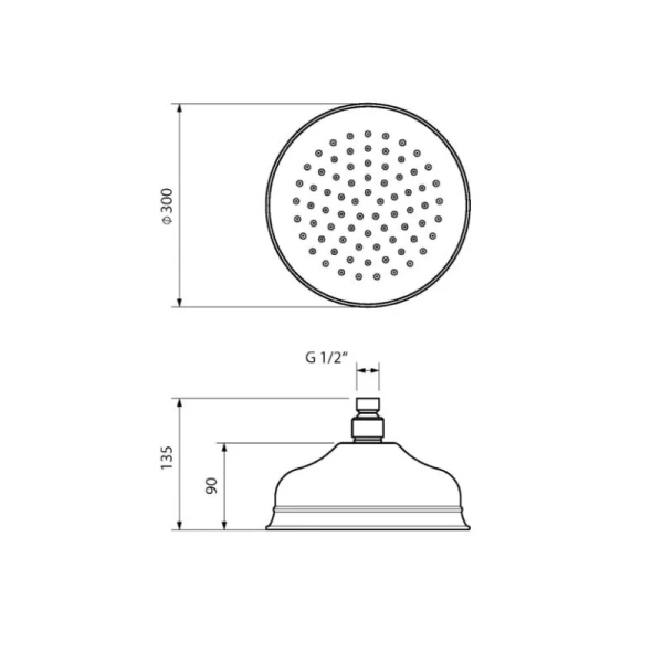 Верхний душ Migliore Roma золото 29829 (детальная фотография), верхние души