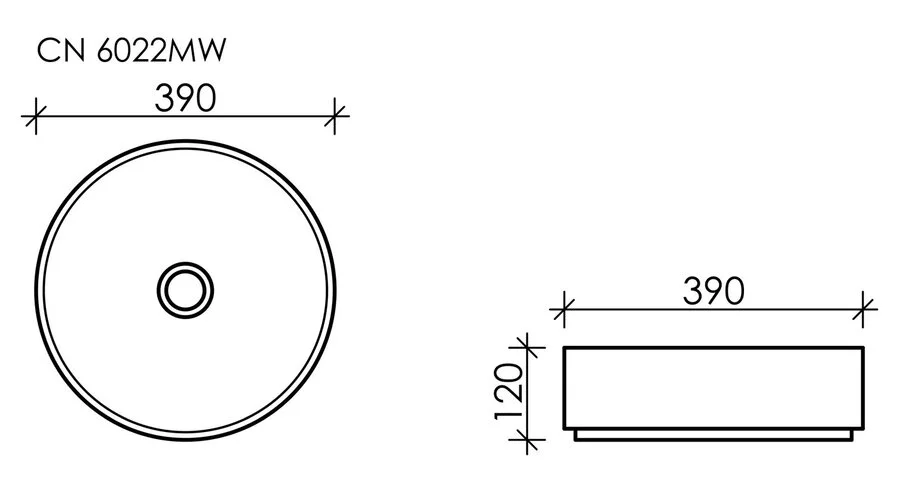 Раковина Ceramica Nova Element 39 см белая матовая CN6022MW (детальная фотография), одинарные