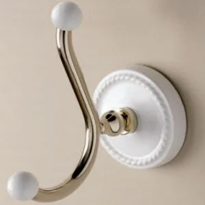 Крючок для ванной двойной, цвет светлое золото, Devon&Devon Dorothy DOR413OT (детальная фотография)