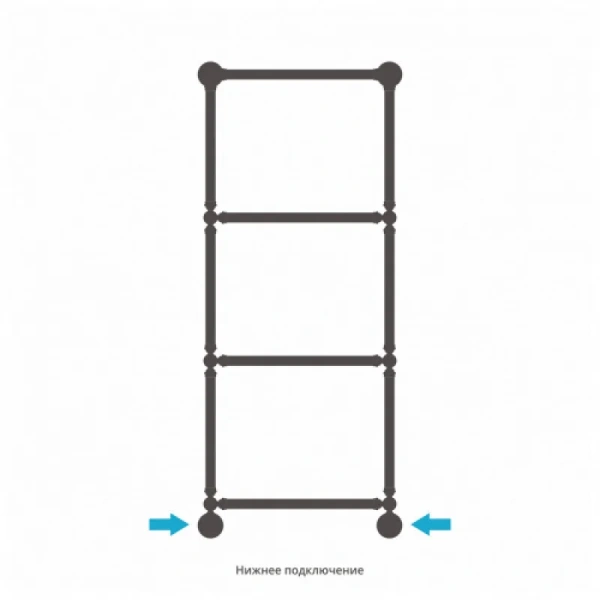 Полотенцесушитель водяной Сунержа Ренессанс 50х126 см золото 03-0280-1250 (детальная фотография), лесенка, вертикальные