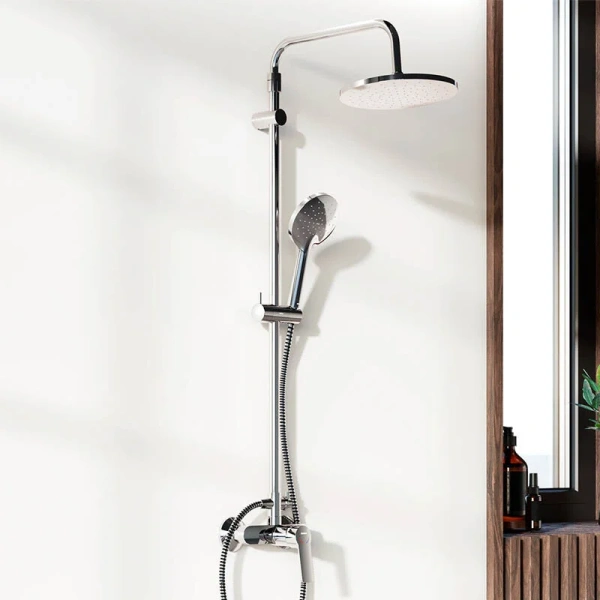 Душевая стойка Damixa Jupiter 977710 со смесителем (детальная фотография), настенные