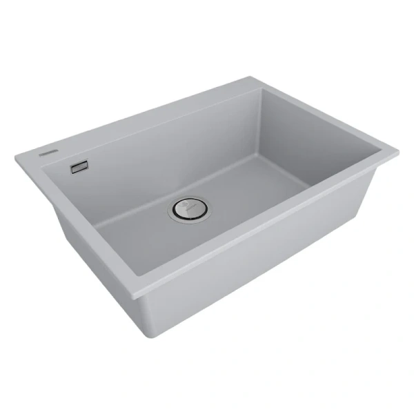 Мойка для кухни Paulmark Decoration 69 см Urban grey PM936950-UGR (детальная фотография), из искусственного гранита