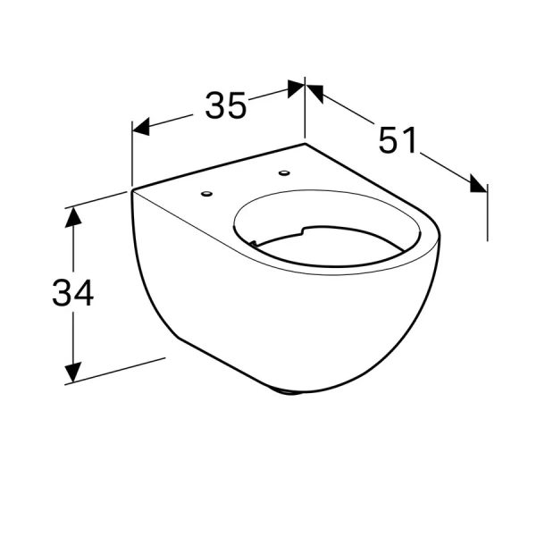 Унитаз подвесной Geberit Acanto безободковый 500.600.01.2 (детальная фотография), фарфор, керамика