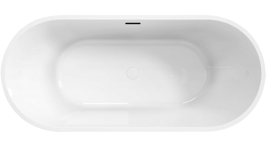 Ванна акриловая BelBagno Uno 165x75 см отдельностоящая BB701-1650-750-K (детальная фотография), современныe, hi-tech