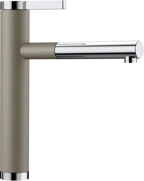 Смеситель для кухни серый беж Blanco Linee-S 518446 (детальная фотография), высокие, округлая форма