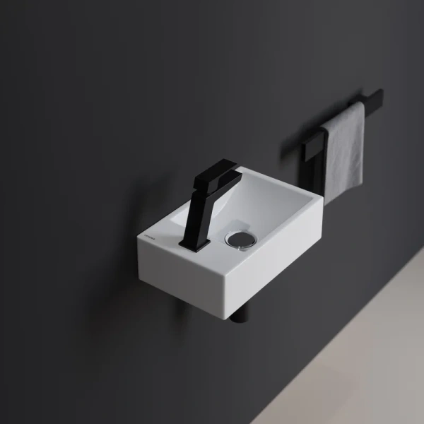 Раковина BERGES Small 37 см смеситель справа 182010 (детальная фотография), современные, hi-tech