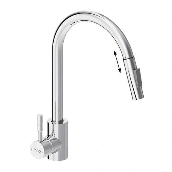 Смеситель для кухни Dorff Logic D30075 с вытяжным изливом (детальная фотография)