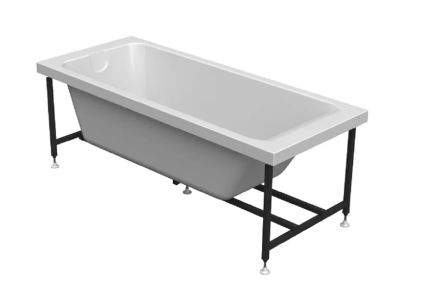 Акриловая ванна Радомир Агата 2-89-2-0-1-226Р, 170 х 70 см, фронтальный экран, каркас разборный, сифон, слив-перелив автомат в комплекте, белая (детальная фотография), современныe, hi-tech