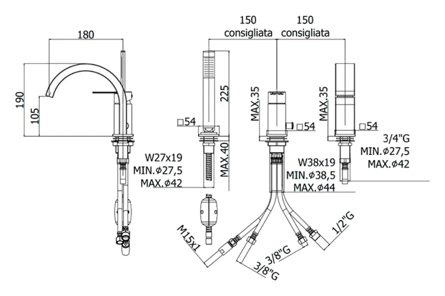 Схема (детальная фотография), для ванны