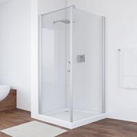 Душевой уголок профиль матовый хром стекло прозрачное Vegas-glass