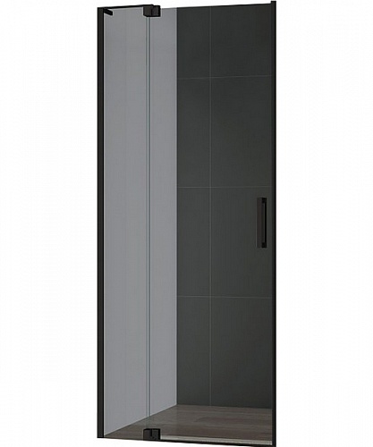 Душевая дверь в нишу Cezares Slider 100 см серое стекло, профиль чёрный - фото 5