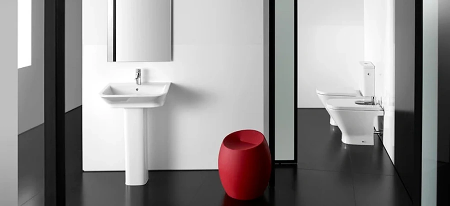 Раковина Roca The Gap 327476000 50 см 1 отверстие под смеситель (детальная фотография), белые