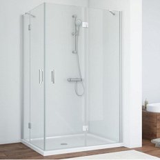 Душевой уголок профиль матовый хром стекло прозрачное Vegas-glass