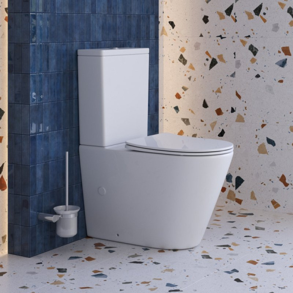 Чаша для унитаза-компакта BelBagno Flay-R безободковая BB2149CP-TOR/SC (детальная фотография), с горизонтальным, прямым выпуском, с прямым выпуском