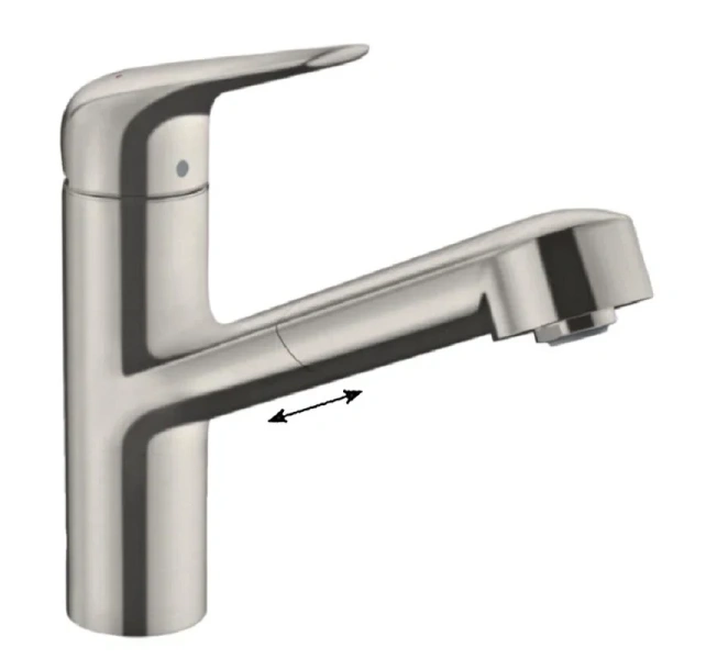 Смеситель для кухни Hansgrohe Focus M42 под сталь 71814800 (детальная фотография)