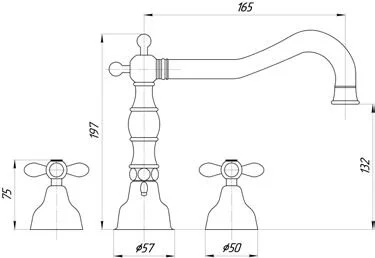 Смеситель для раковины Migliore Princeton Plus ML.PRP-8012 (детальная фотография), для раковины