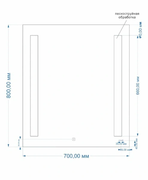 Зеркало с подсветкой Cersanit Led 70 см прямоугольное KN-LU-LED020*70-b-Os (детальная фотография), современные, hi-tech