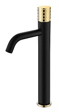 Смеситель для раковины Boheme Stick black diamond gold