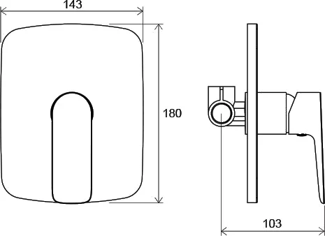Смеситель для душа Ravak Classic X070089 скрытого монтажа (детальная фотография), для душа