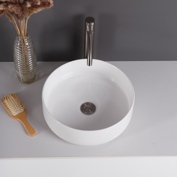 Раковина BelBagno 36 см накладная BB1357 (детальная фотография), маленькие, в форме чаши, круглой формы