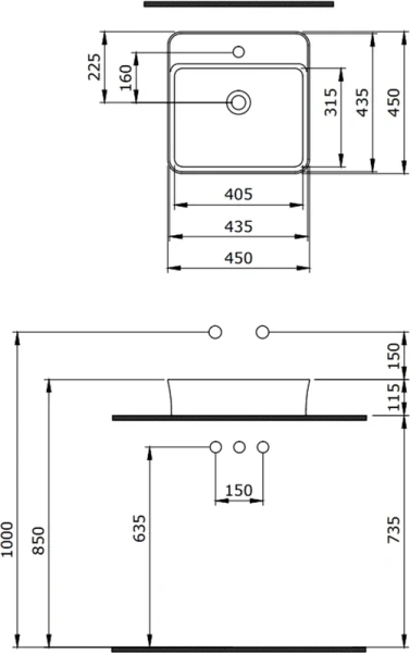 Раковина BERGES Ego 45 см матовый серый 182064 (детальная фотография), другие