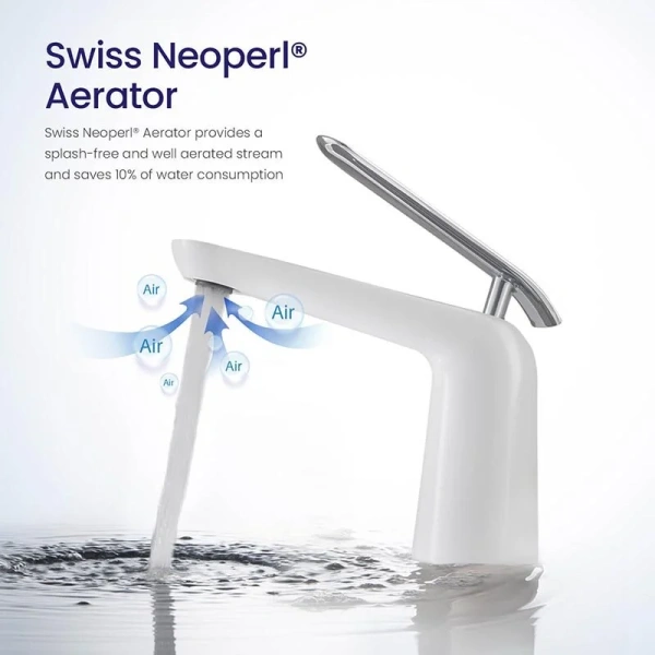 Смеситель для раковины Timo Olivia хром-белый 3261/00-16F (детальная фотография), по запросу