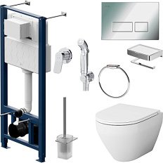 Унитаз с инсталляцией Am.Pm Spirit с гигиеническим душем