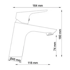 Смеситель для раковины WasserKRAFT Lippe хром 4503 (детальная фотография), современные, hi-tech