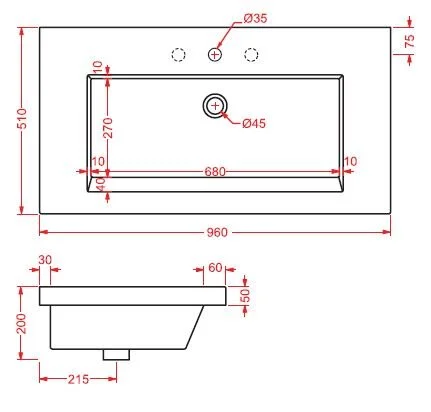 Раковина накладная ArtCeram Gap 96 GPL004 (детальная фотография), современные, hi-tech