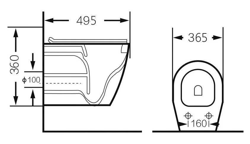 Унитаз подвесной Grossman белый GR-4459S (детальная фотография), современные, hi-tech