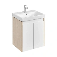 Тумба под раковину Aquaton Сканди 55 см белый глянцевый/дуб верона