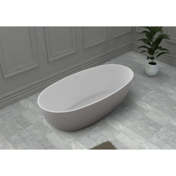 Ванна из искусственного камня Abber Stein 150х78 см отдельностоящая AS9641-1.5 (детальная фотография), без гидромассажа, маленькие