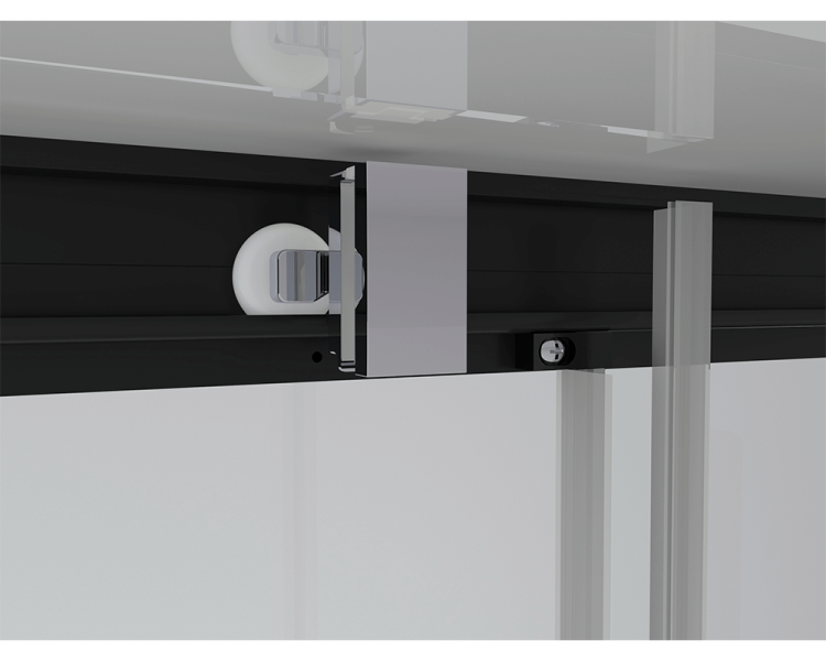 Душевая кабина Black&White Galaxy G8800 110x80 см стекло прозрачное 8800110 (детальная фотография), с раздвижными дверьми