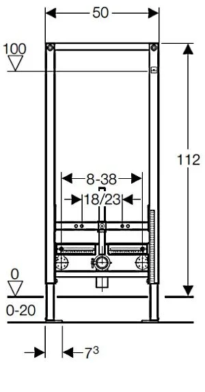Инсталляция для биде Geberit Duofix металл 111.520.00.1 (детальная фотография), для биде