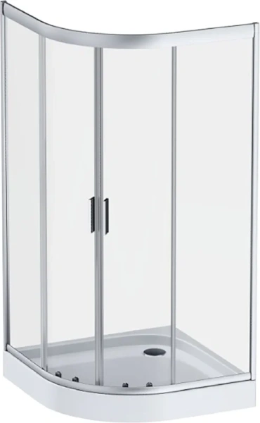 Душевой уголок Am.Pm Gem 100x100 см профиль хром матовый W90UG-401-100MT (детальная фотография), раздвижные