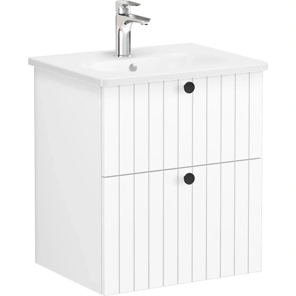 Тумба с раковиной подвесная VitrA Root Groove 60 см матовая белая 69415 (детальная фотография)