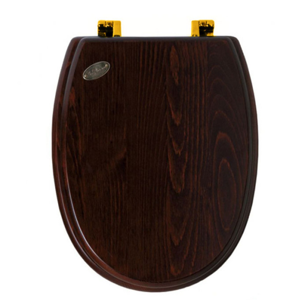 Крышка-сидение с микролифтом Simas Arcade орех, петли золото AR 009 ORO (детальная фотография)