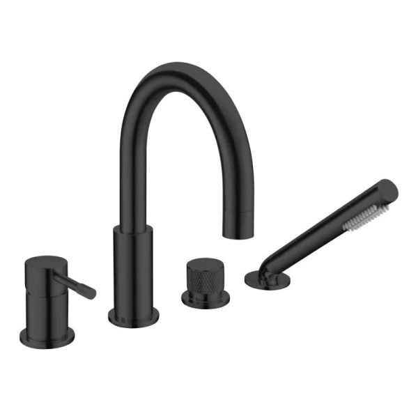 Смеситель для ванны Boheme Uno черный матовый 460-B (детальная фотография)