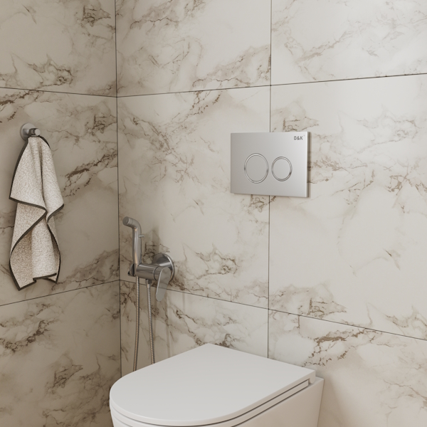 Клавиша смыва D&K Bayern хром матовый DB1529002 (детальная фотография), по запросу