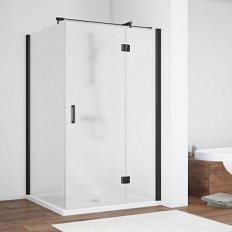 Душевой уголок профиль черный матовый стекло сатин Vegas-glass