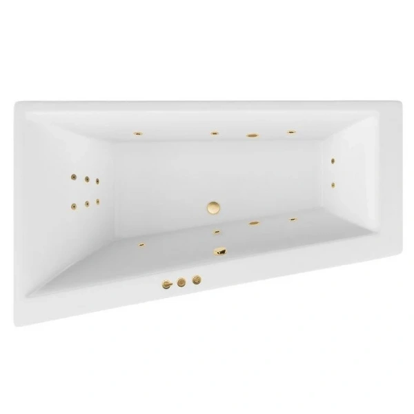 Ванна гидромассажная Excellent Sfera Slim Smart 170 x 100 см, левая, белый/золото, WAEX.SFL17S.SMART.GL (детальная фотография), акриловые