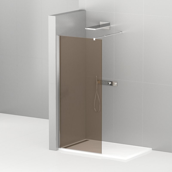 Душевая перегородка Cezares Liberta 90 см стекло бронза, профиль хром LIBERTA-L-1-90-BR-Cr (детальная фотография)