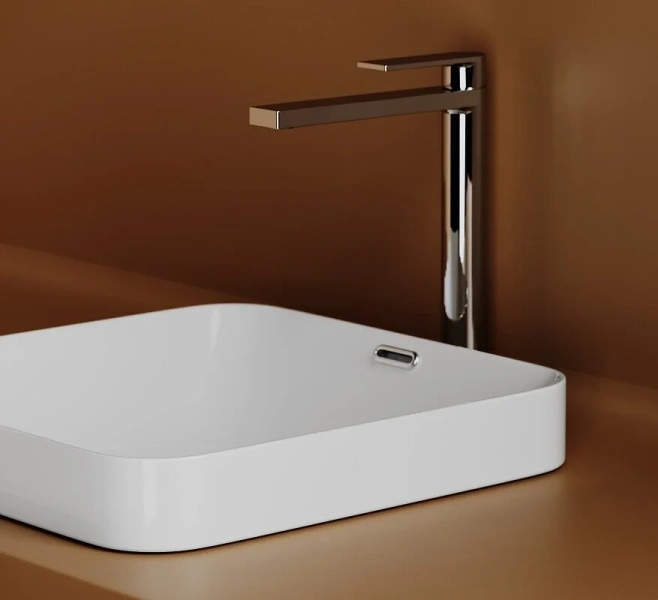 Раковина Ceramica Nova Element 43.8 см белая CN6077 (детальная фотография), в форме чаши, квадратная