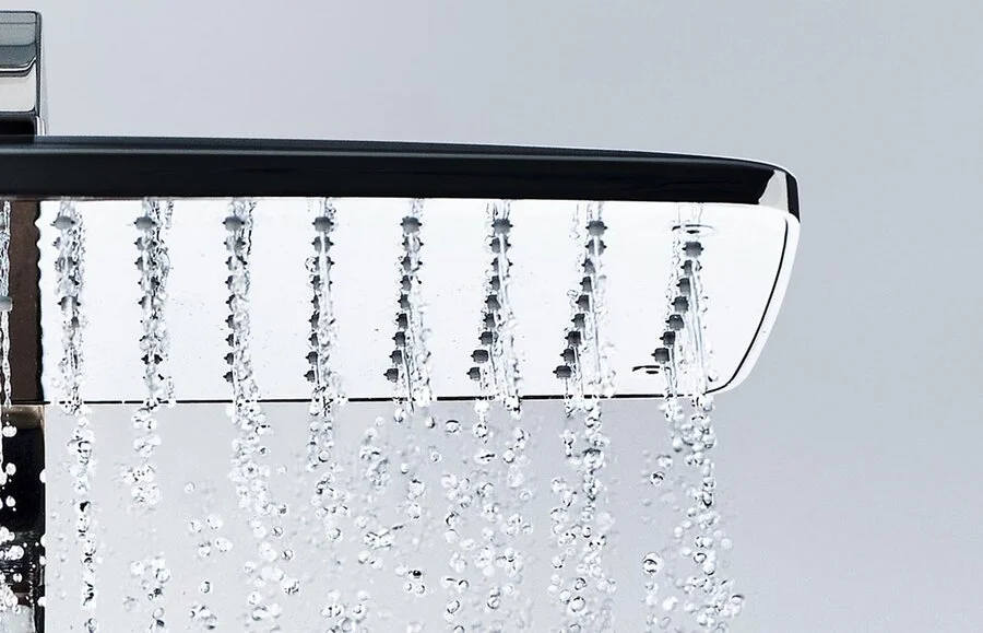 Душевая стойка Hansgrohe Raindance Select белый/хром 27112400 (детальная фотография), с тропическим душем