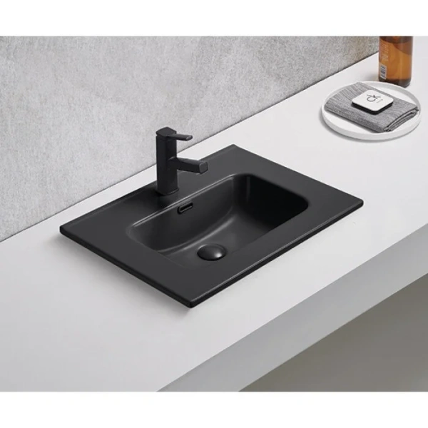 Раковина GID Integrado Bm9060s 61 см черная 72208 (детальная фотография), современные, hi-tech