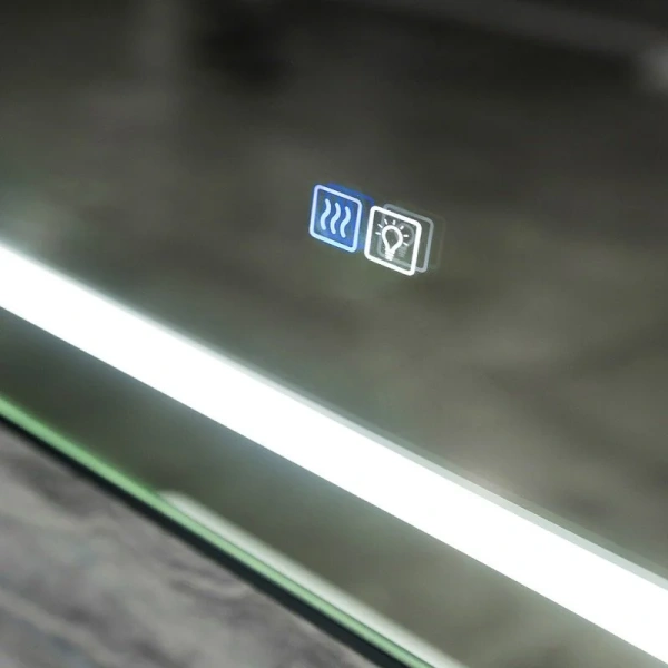 Зеркало с подсветкой BelBagno Kraft 70 см черное SPC-KRAFT-700-800-LED-TCH-WARM-NERO (детальная фотография), прямоугольные