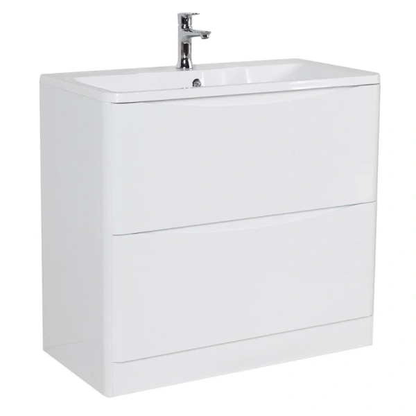 Тумба под раковину напольная BelBagno Acqua 100 см bianco lucido ACQUA-1000-2C-PIA-BL (детальная фотография), напольная, пристенная