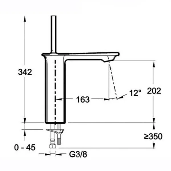 Смеситель для раковины Jacob Delafon Stance однорычажный E14761-CP (детальная фотография), для раковины