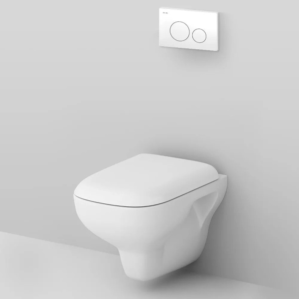 Унитаз с инсталляцией Am.Pm Like с сиденьем микролифт и клавишей IS49001.801700 (детальная фотография), с инсталляцией